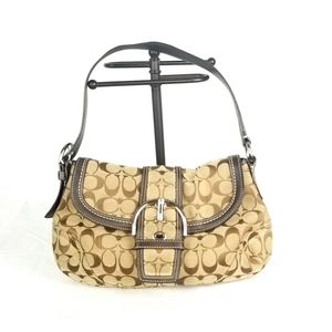 Coach Jaquard Brown Shoulder Bag